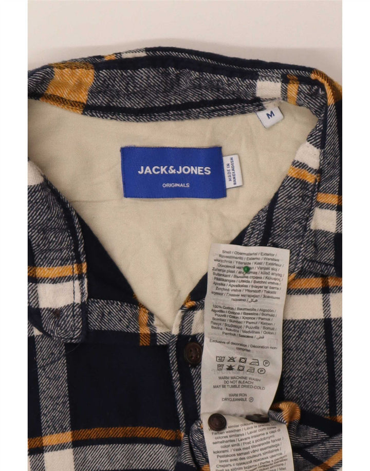 Jack & Jones Herren-Flanellhemd, mittelgroß, marineblau, kariert, Baumwolle