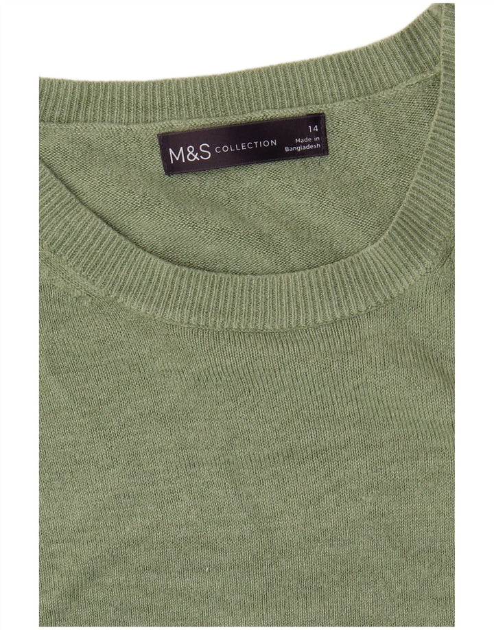 Marks & Spencer Damen-Pullover mit U-Boot-Ausschnitt, Gr. 14, Mittelgrün