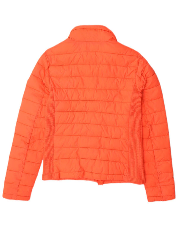 SUPERDRY Damen Wattierte Jacke UK 10 Small Orange Polyester