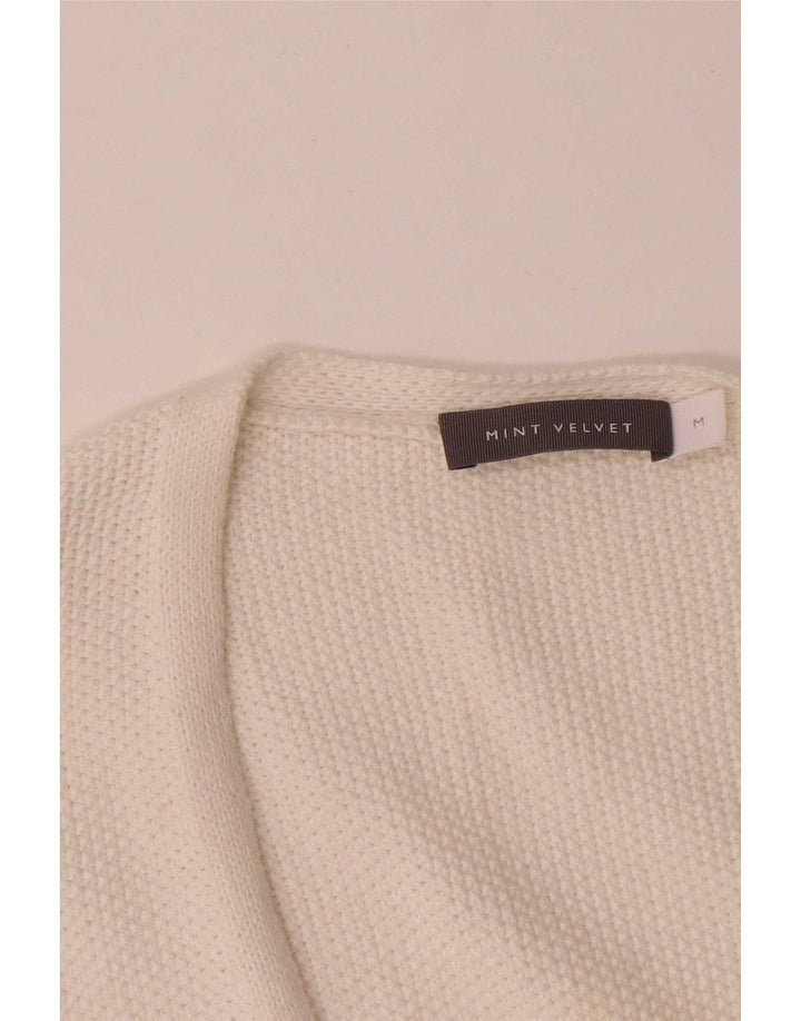 MINT VELVET Damen-Strickjacke in Übergröße, lang geschnitten, Gr. 14, Mittelweiß