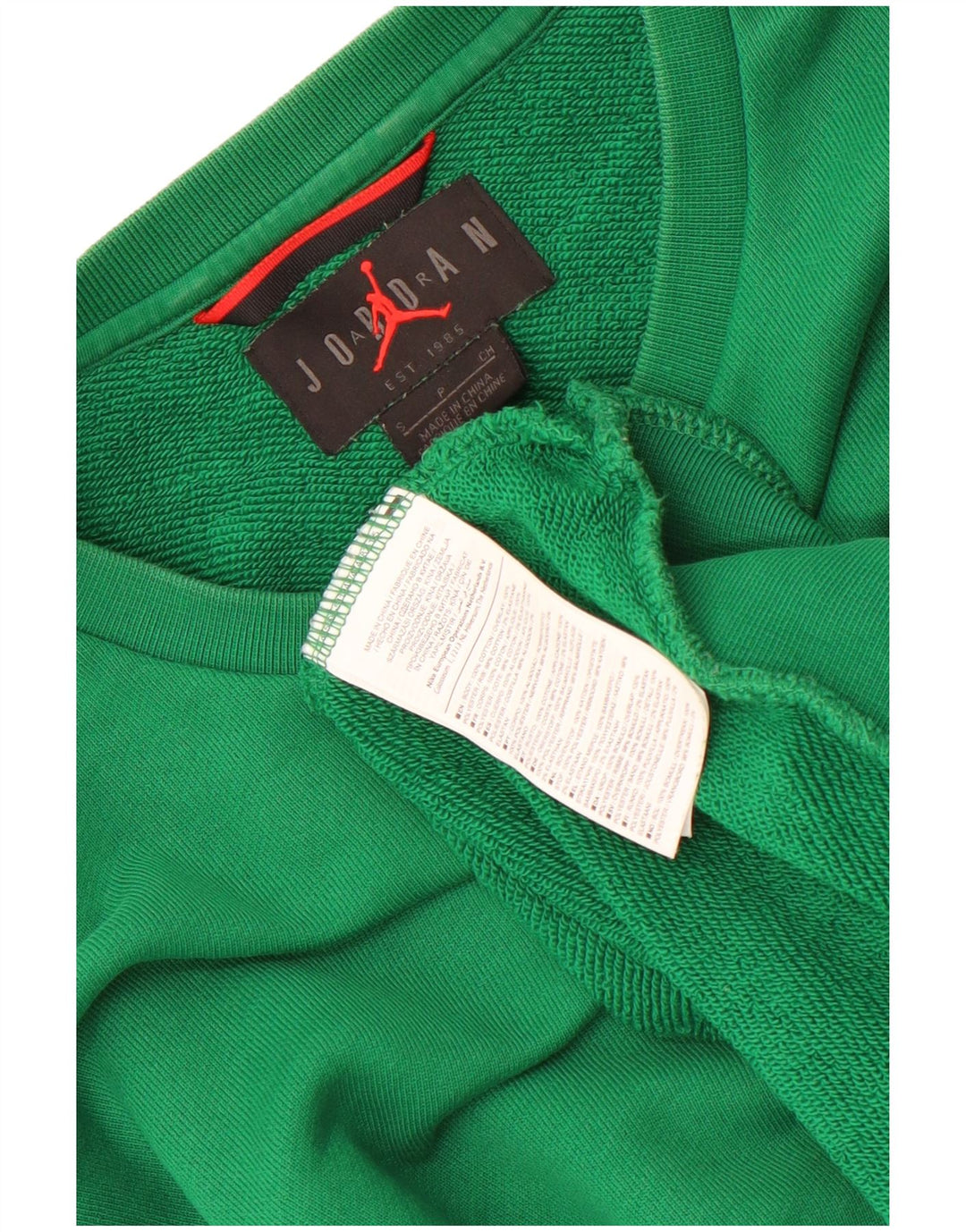 Jordan Herren-Sweatshirt-Pullover, klein, grüne Colourblock-Baumwolle