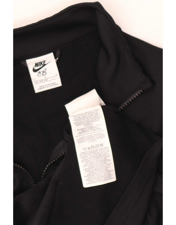 Nike Jungen-Trainingsanzugoberteil mit Grafik, 12–13 Jahre, Größe L, Schwarz, Polyester