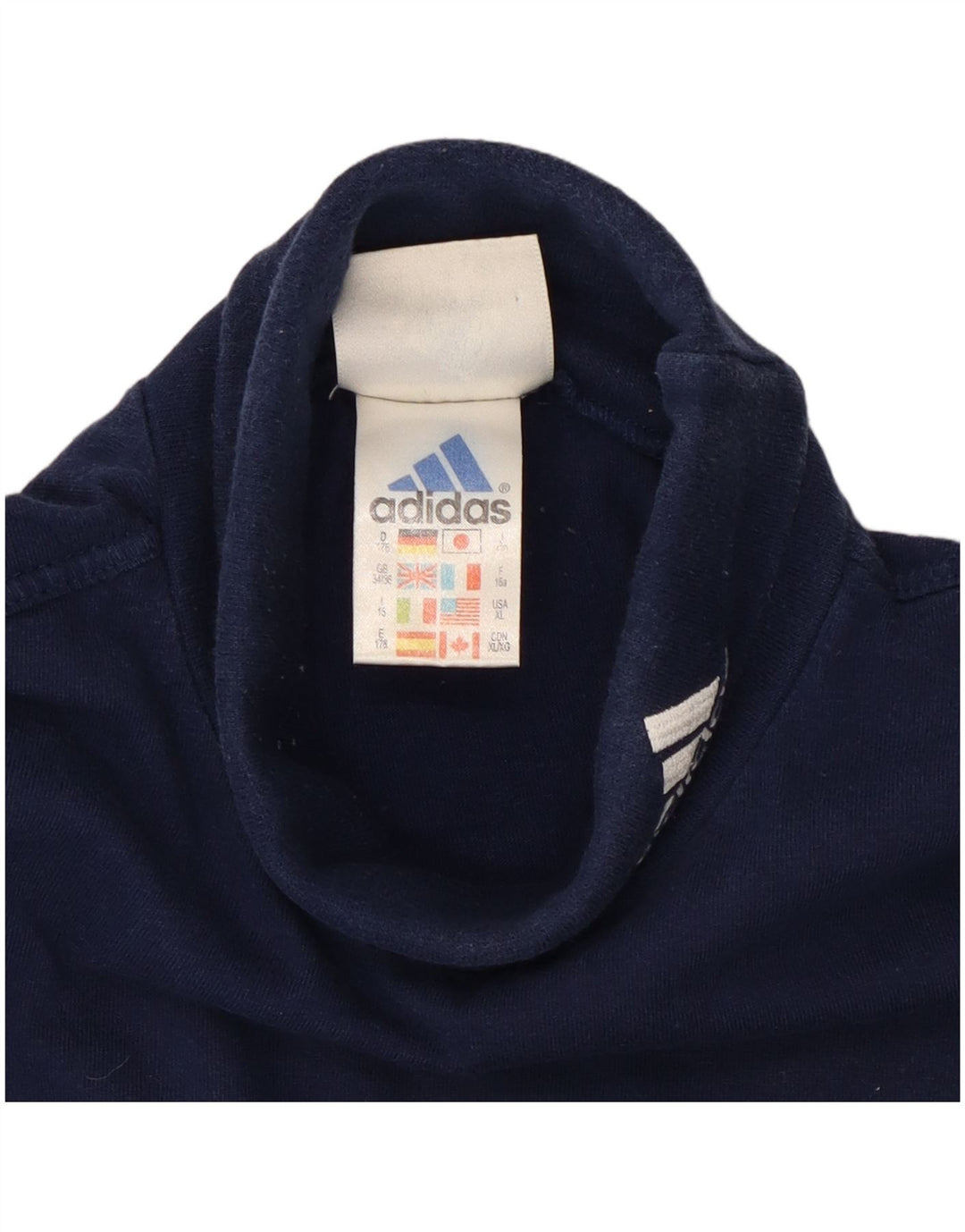 Adidas Jungen Top Langarm 14-15 Jahre Marineblau Baumwolle