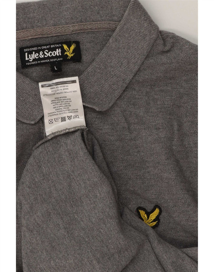 Lyle & Scott Herren-Poloshirt, große graue Baumwolle