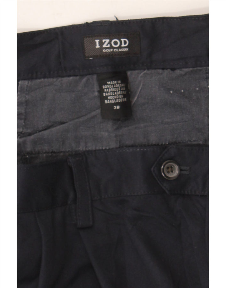 IZOD Mens Chino Shorts W38 XL Navy Blue Polyester Vintage Izod and Second-Hand Izod from Messina Hembry 