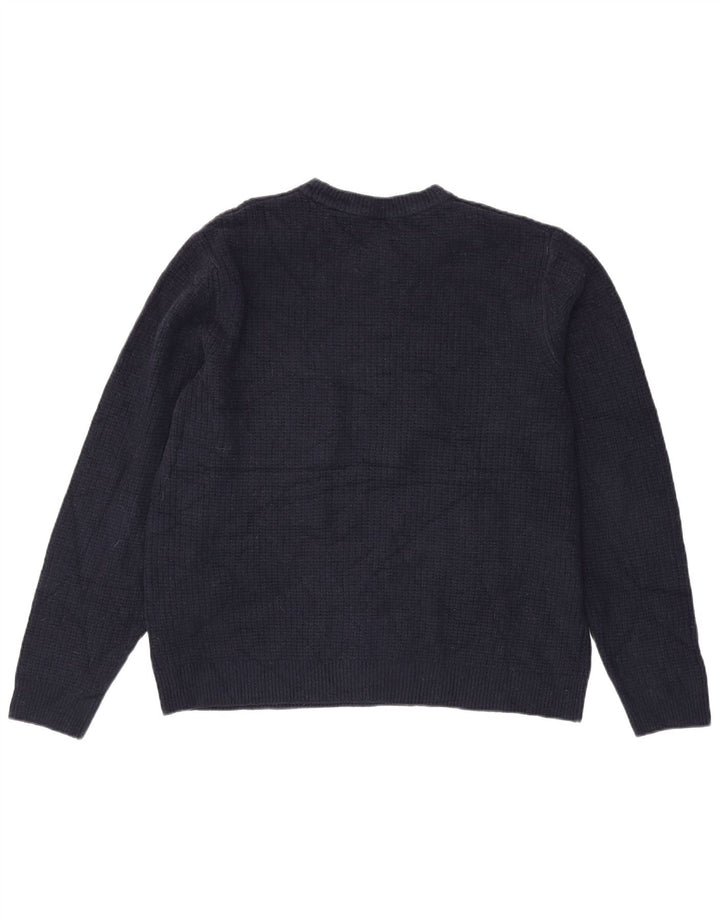 Marks & Spencer Herren-Pullover mit Rundhalsausschnitt, groß, Marineblau, Acryl