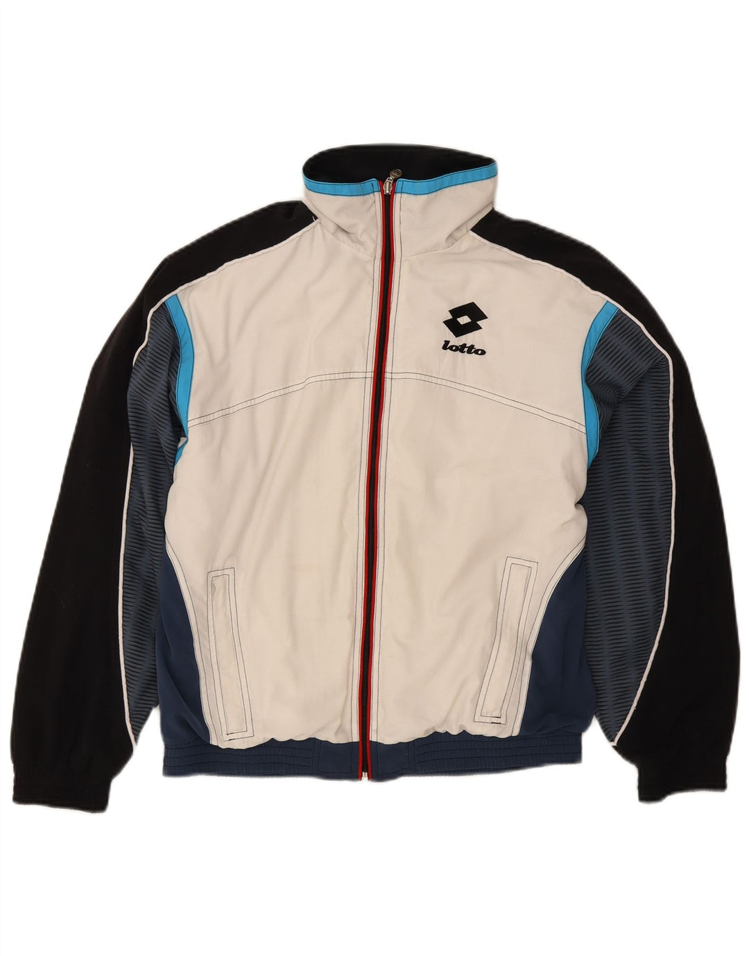 Lotto Herren-Trainingsanzug-Oberteil, Jacke, Größe S, Weiß, Farbblock-Polyester