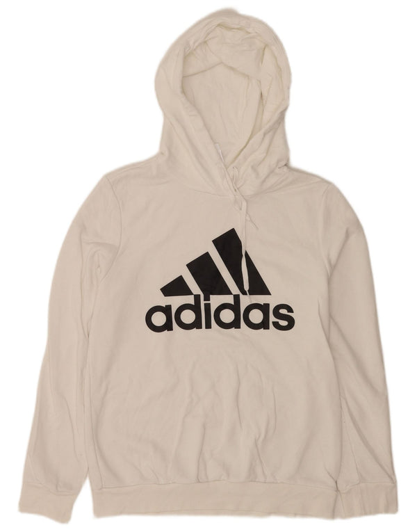 Adidas Damen Graphic Hoodie Pullover UK 8/10 Small Weiße Baumwolle