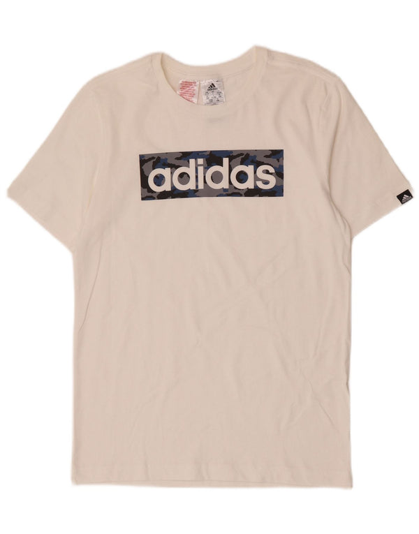 Adidas Jungen T-Shirt mit Grafik, 13–14 Jahre, weiße Baumwolle