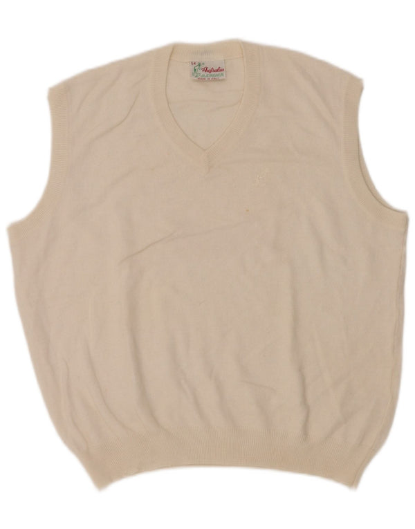 AUSTRALIAN L'ALPINA Herren Weste Tank Top IT 54 XL Weiße Wolle