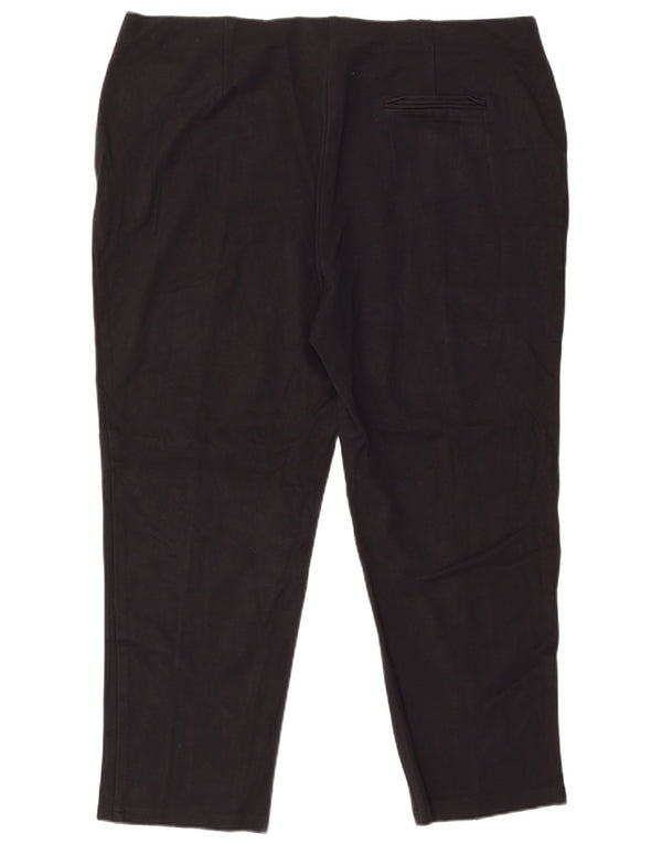 MARKS & SPENCER Damen Slim Anzughose UK 22 3XL W42 L28 Schwarze Viskose