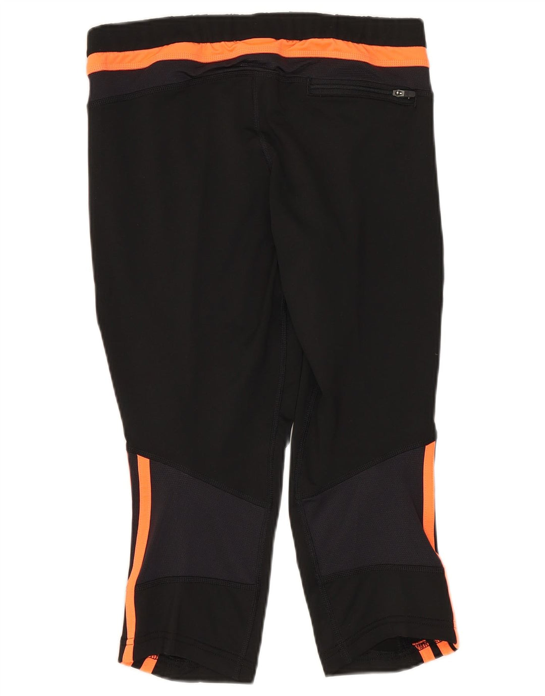 Adidas Damen Capri-Leggings UK 14 Mittelschwarzes Colourblock-Polyester