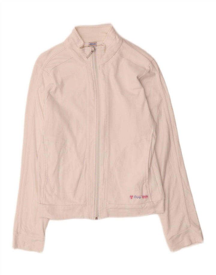 Brugi Damen-Trainingsanzug-Oberteil, Jacke, UK 10, Größe S, weiße Baumwolle