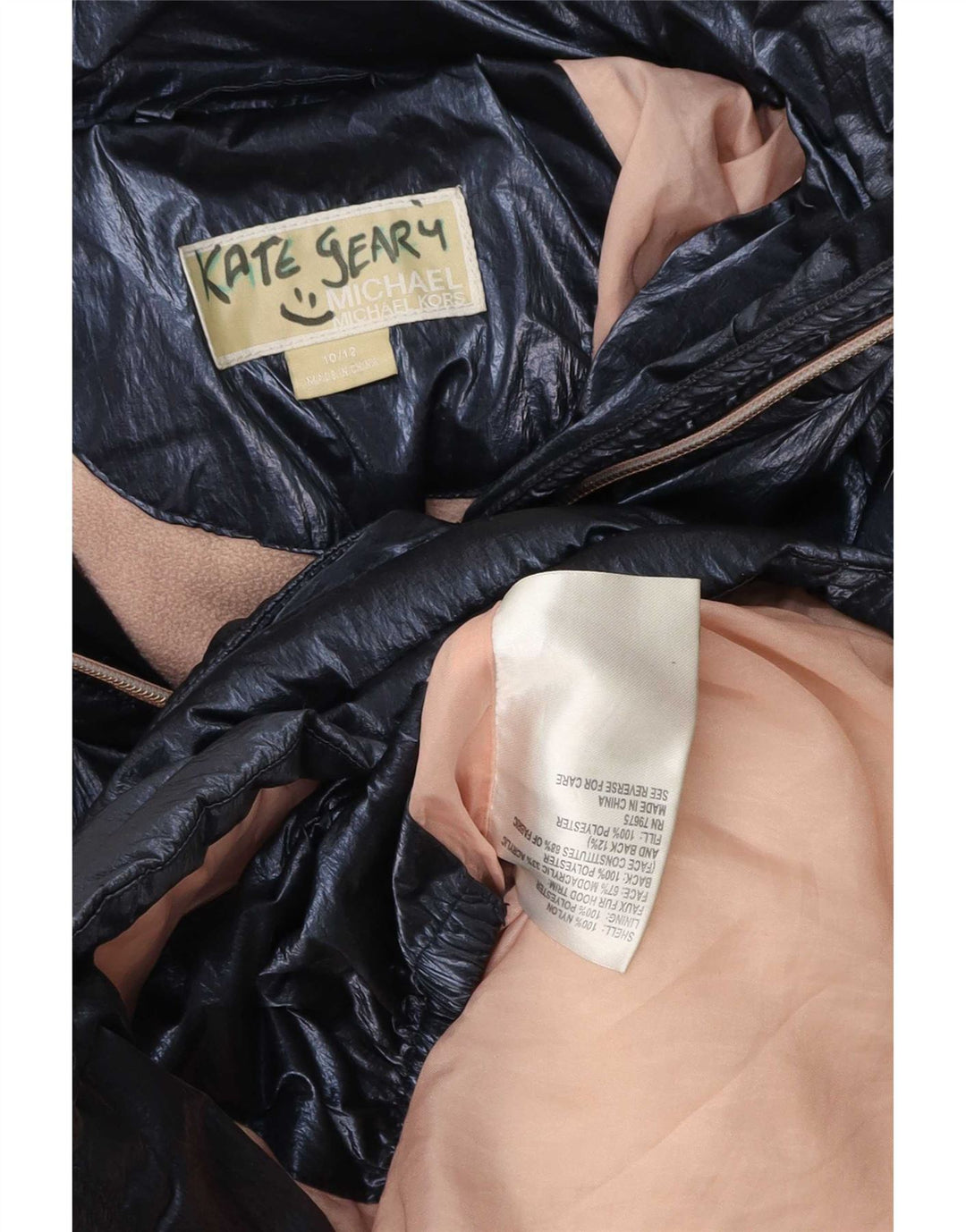 Michael Kors Wattierte Jacke mit Kapuze für Mädchen, 10–11 Jahre, Marineblau, Polyester