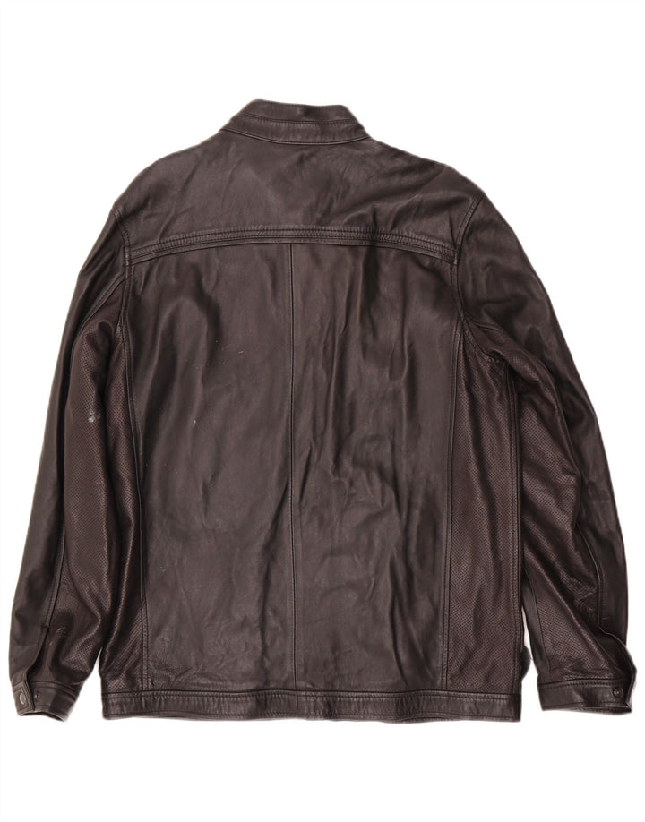 VINTAGE Mens Leather Jacket UK 40 Large Black Leather