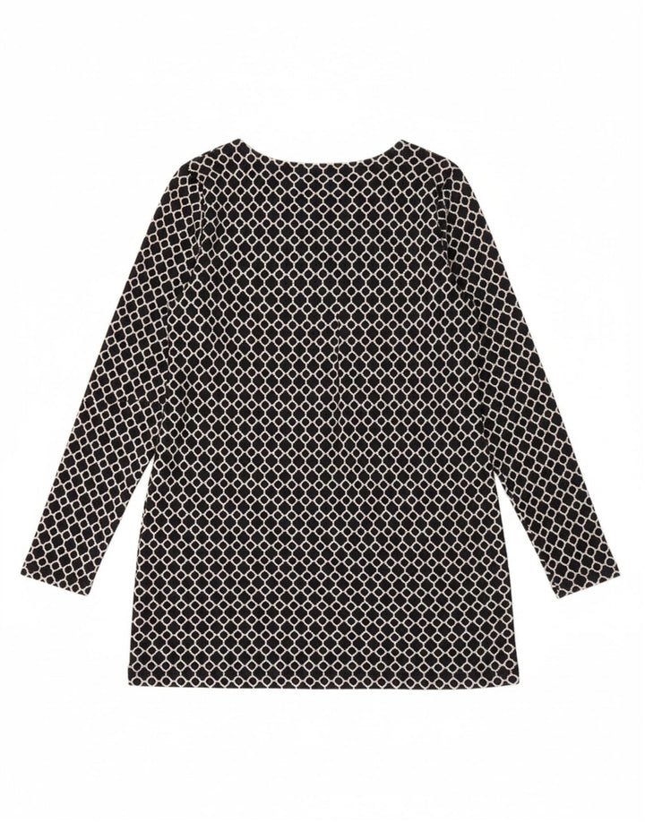 JOULES Womens Long Sleeve Tunic Top UK 10 Small Navy Blue Geometric