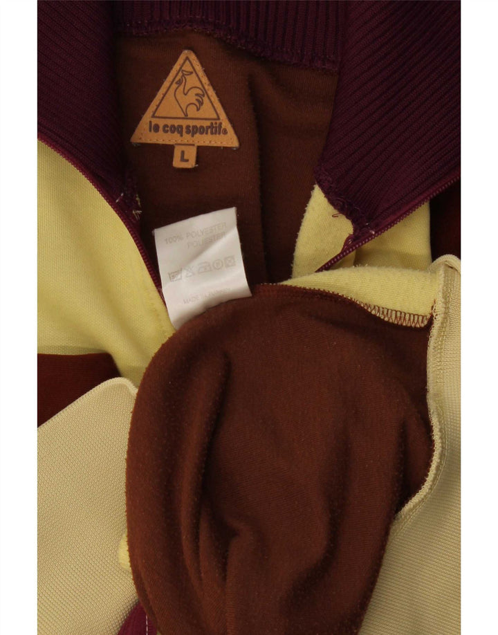 Le Coq Sportif Herren-Trainingsanzug-Oberteil, Jacke, groß, gelbes Farbblock-Polyester
