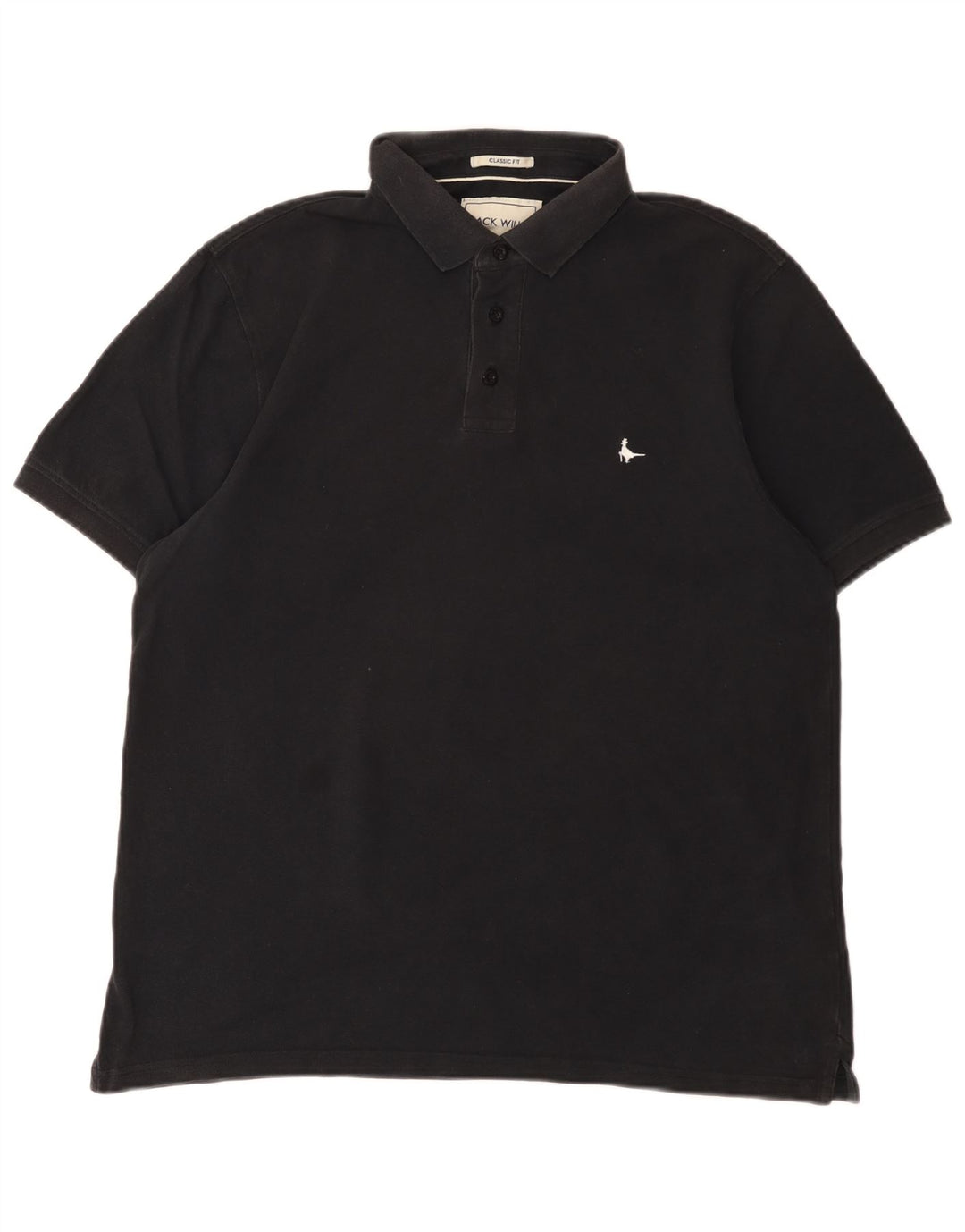 Jack Wills Herren-Poloshirt mit klassischer Passform, große schwarze Baumwolle