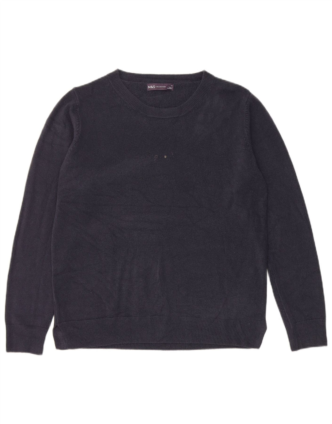 Marks & Spencer Damen-Pullover mit U-Boot-Ausschnitt, Gr. 14, mittleres Marineblau