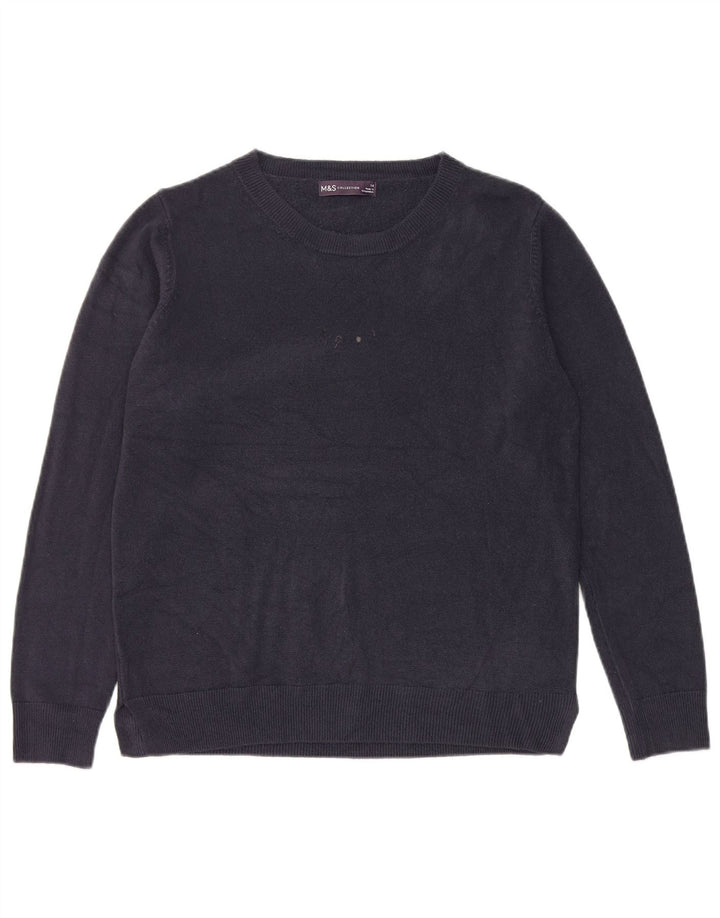 Marks & Spencer Damen-Pullover mit U-Boot-Ausschnitt, Gr. 14, mittleres Marineblau