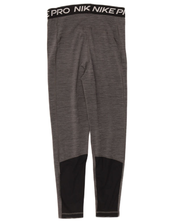 Nike Womens Dri Fit Graphic Leggings UK 10 Small Grau geflecktes Polyester
