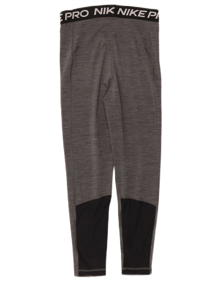 Nike Womens Dri Fit Graphic Leggings UK 10 Small Grau geflecktes Polyester