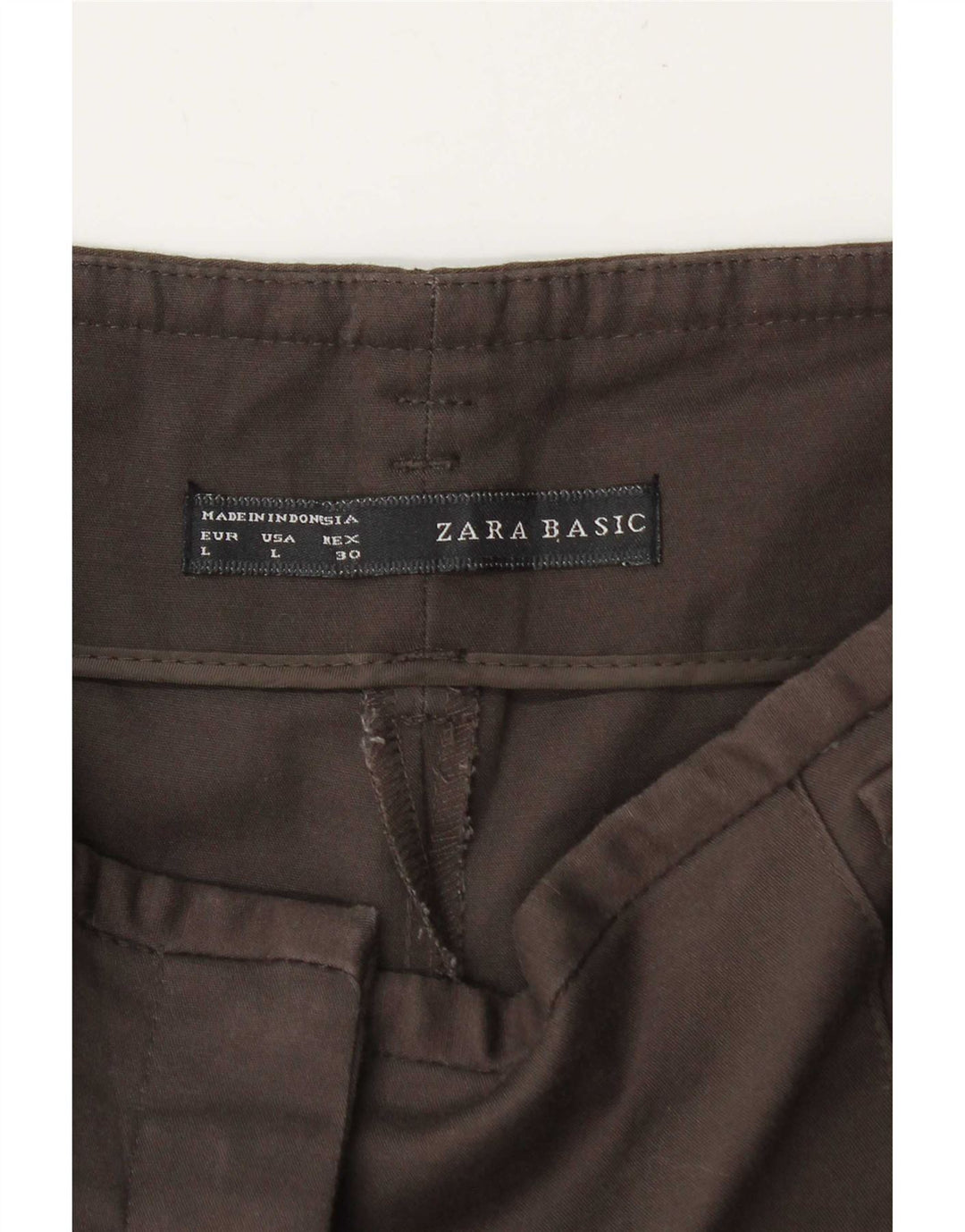Zara Damen Pegged Chino-Hose, Größe L, W34, L27, Braun