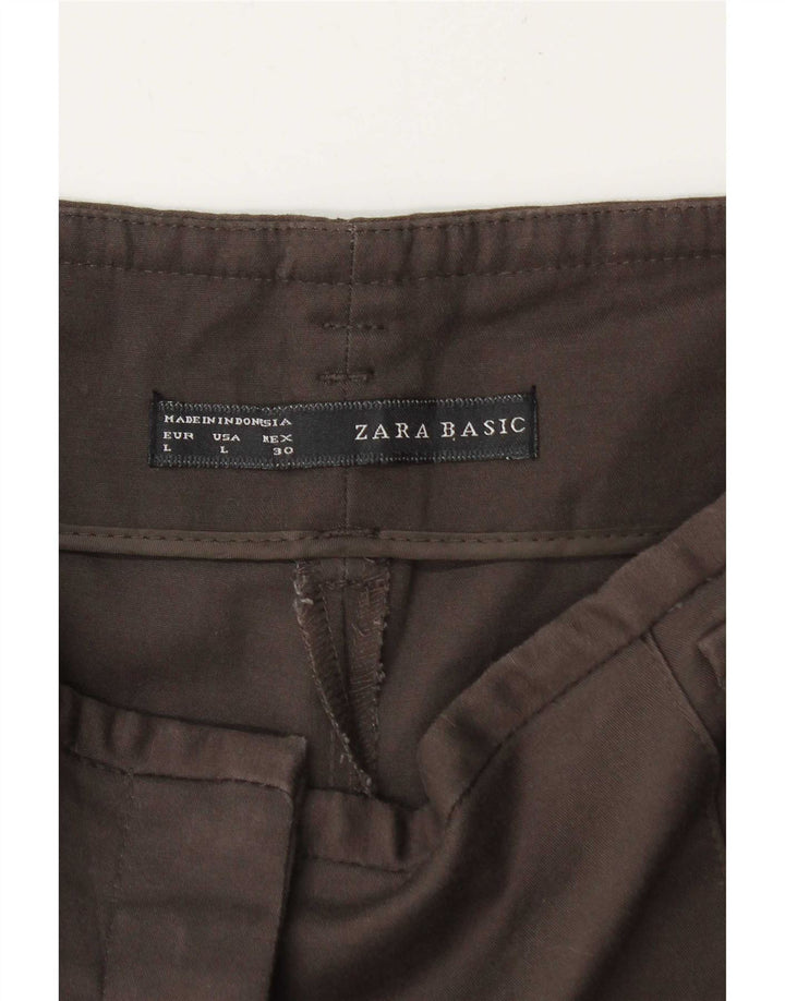 Zara Damen Pegged Chino-Hose, Größe L, W34, L27, Braun