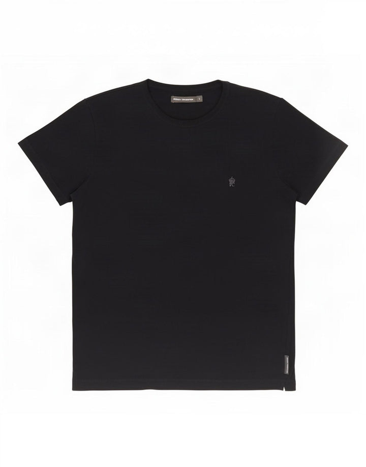 French Connection Herren-T-Shirt-Oberteil, groß, aus schwarzer Baumwolle