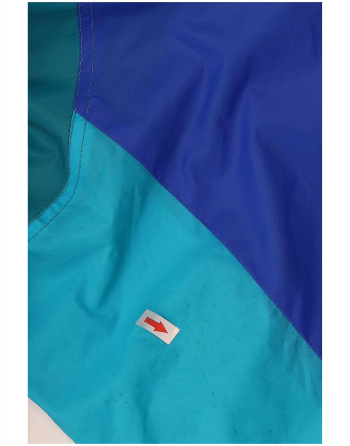 K-Way Herren-Regenjacke mit Kapuze, UK 42, XL, blaues Colourblock-Polyamid