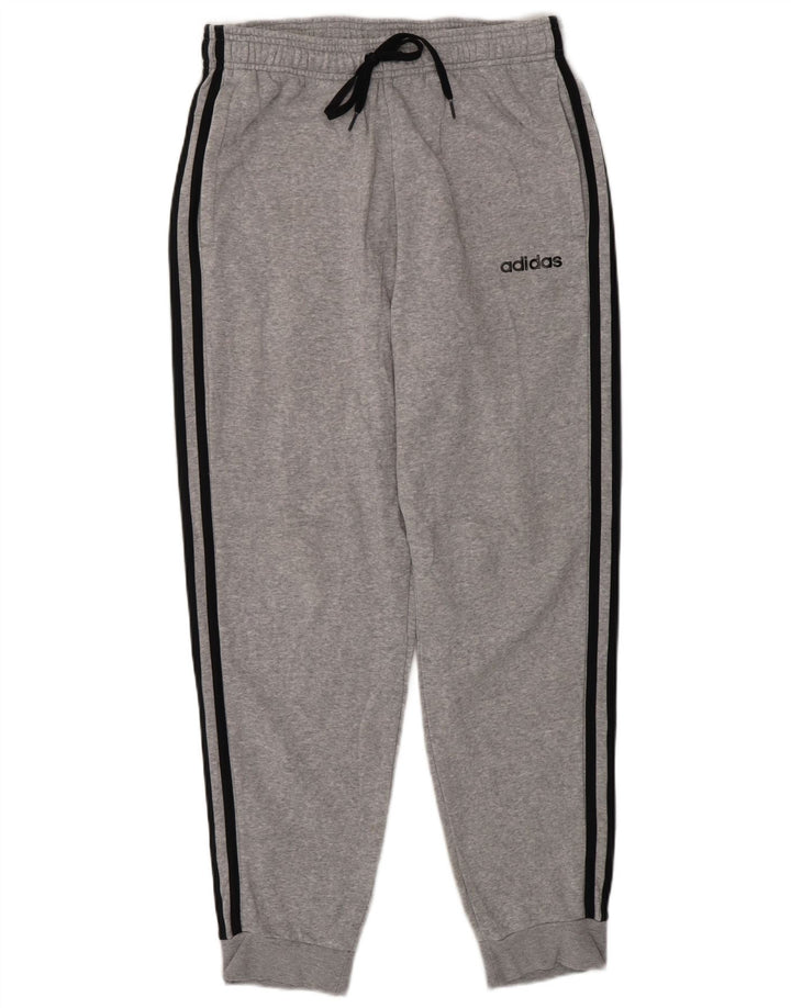 Adidas Herren-Trainingshose, Jogginghose, mittelgrau gefleckte Baumwolle