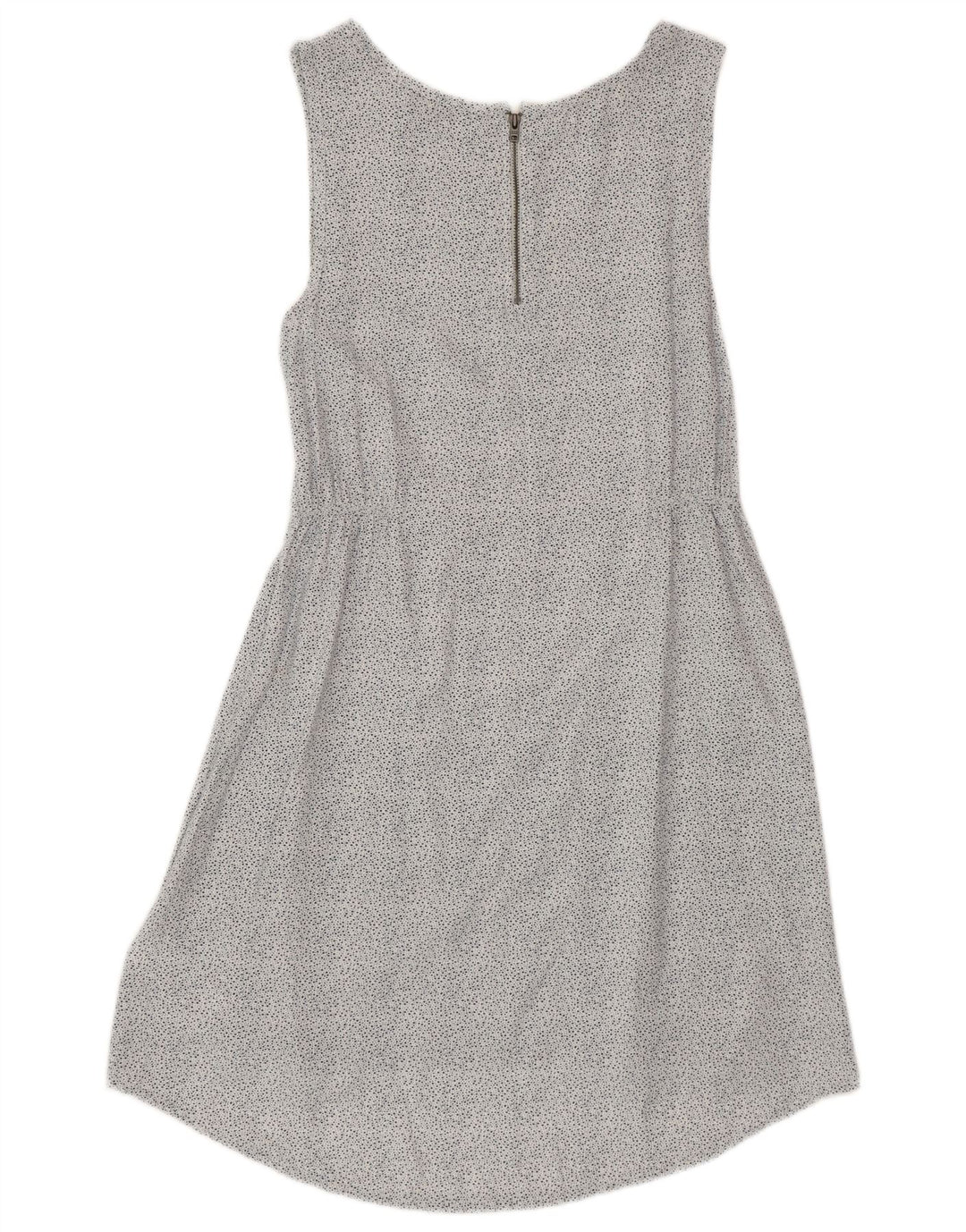 TOMMY HILFIGER Damen Ärmelloses A-Linien-Kleid UK 6 XS Weiß gepunktet