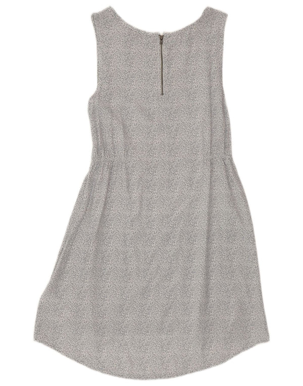 TOMMY HILFIGER Damen Ärmelloses A-Linien-Kleid UK 6 XS Weiß gepunktet