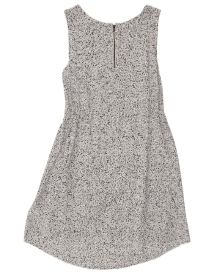 TOMMY HILFIGER Damen Ärmelloses A-Linien-Kleid UK 6 XS Weiß gepunktet