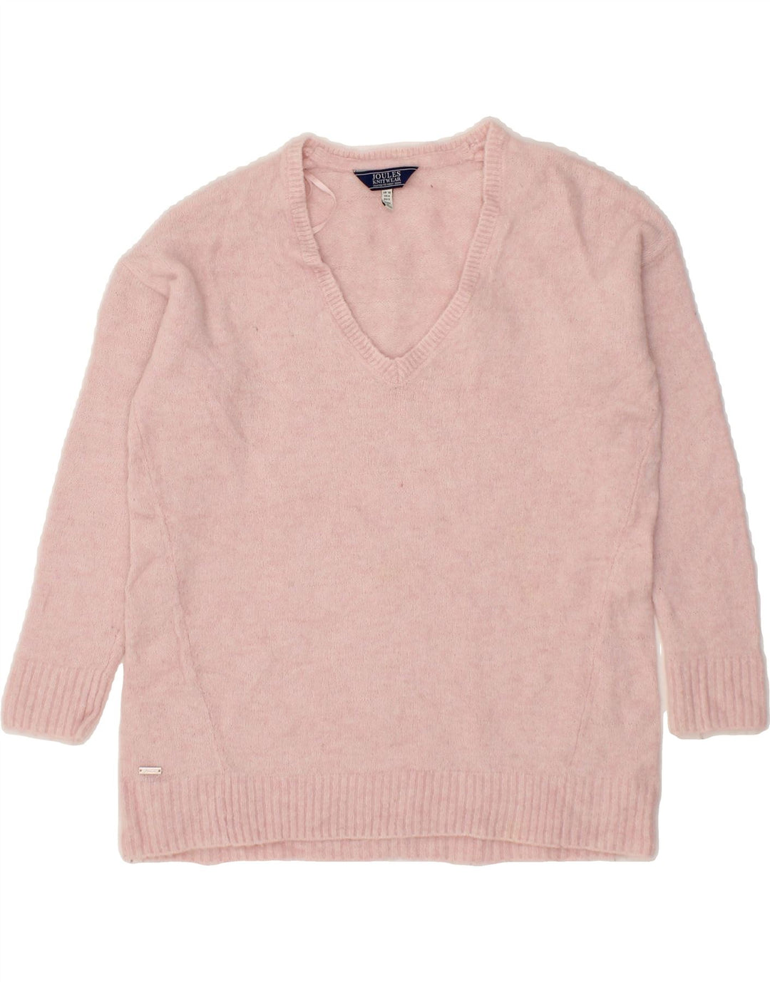 JOULES Womens V-Neck Jumper Sweater UK 10 Small Pink Polyamide Vintage Joules and Second-Hand Joules from Messina Hembry 