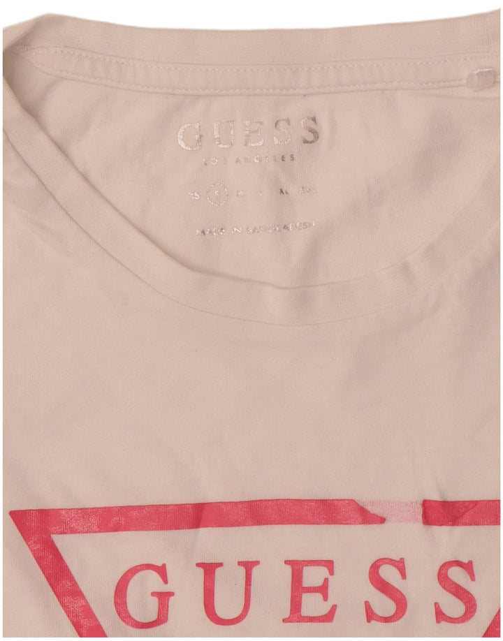 GUESS Womens Graphic T-Shirt Top UK 10 Small White