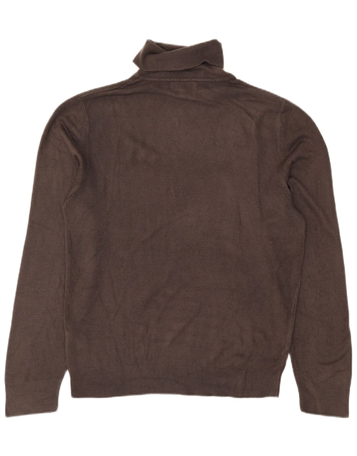 Marks & Spencer Herren-Pullover mit Rollkragen, mittelgraues Acryl