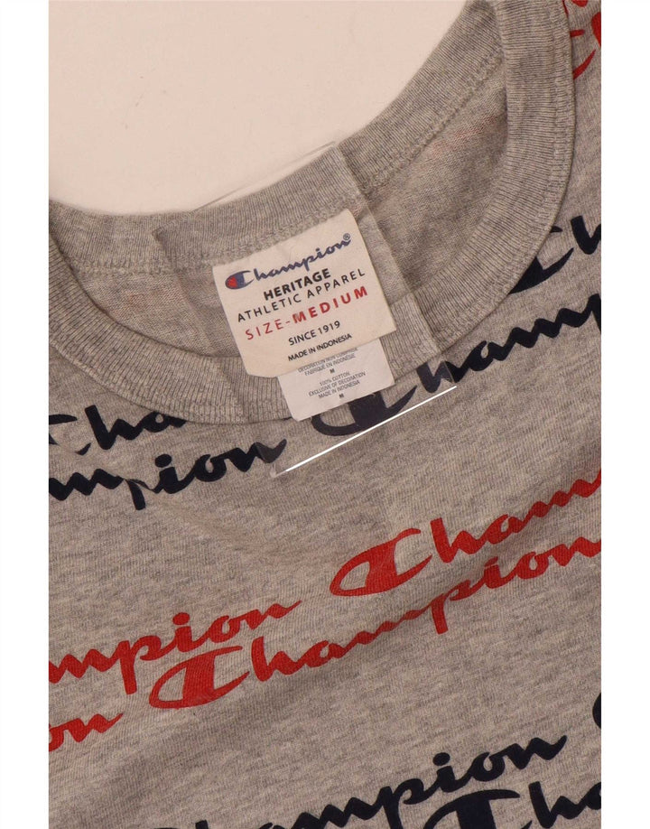Champion Herren Heritage Graphic T-Shirt-Oberteil aus mittelgrauer Baumwolle