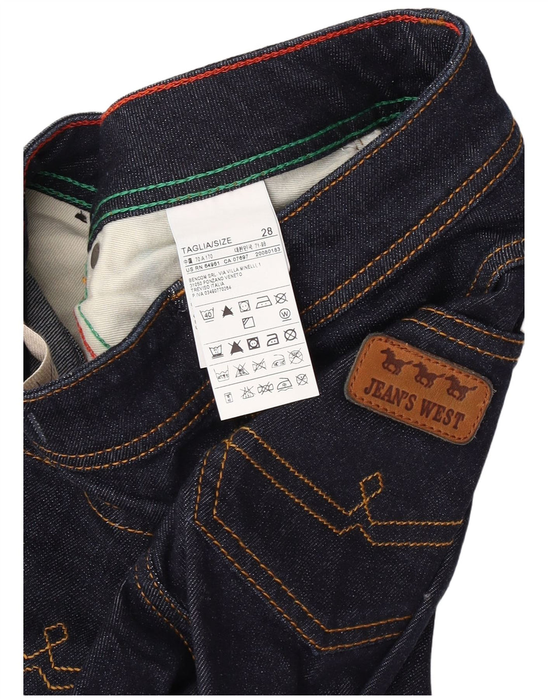 Jean's West Schlagjeans für Damen, W28, L34, Marineblau, Baumwolle