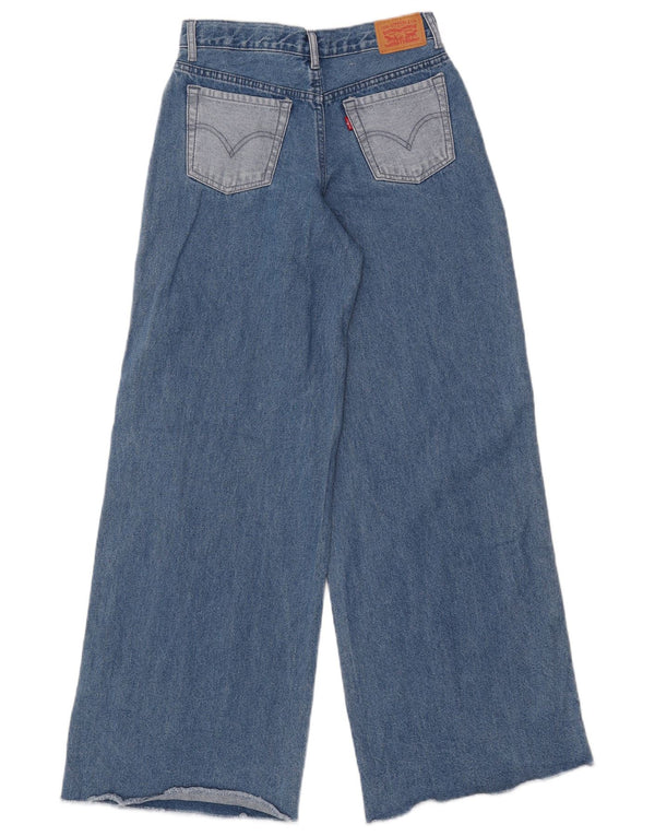 LEVI'S Mädchen-Jeans mit weitem Bein, 13–14 Jahre, W26 L31, blaue Colourblock-Baumwolle