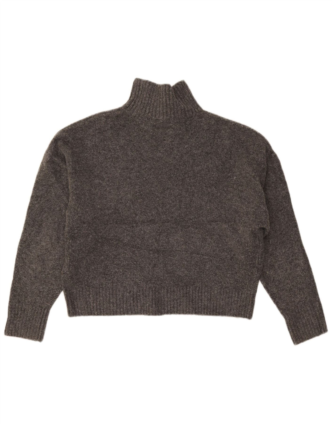 Zara Damen Crop Oversized Rollkragenpullover Pullover UK 10 Small Grau