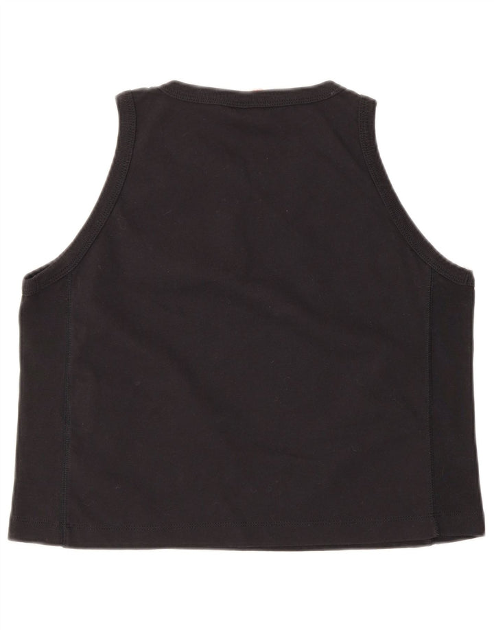 CHAMPION Womens Crop Vest Top UK 10 Small Black Cotton