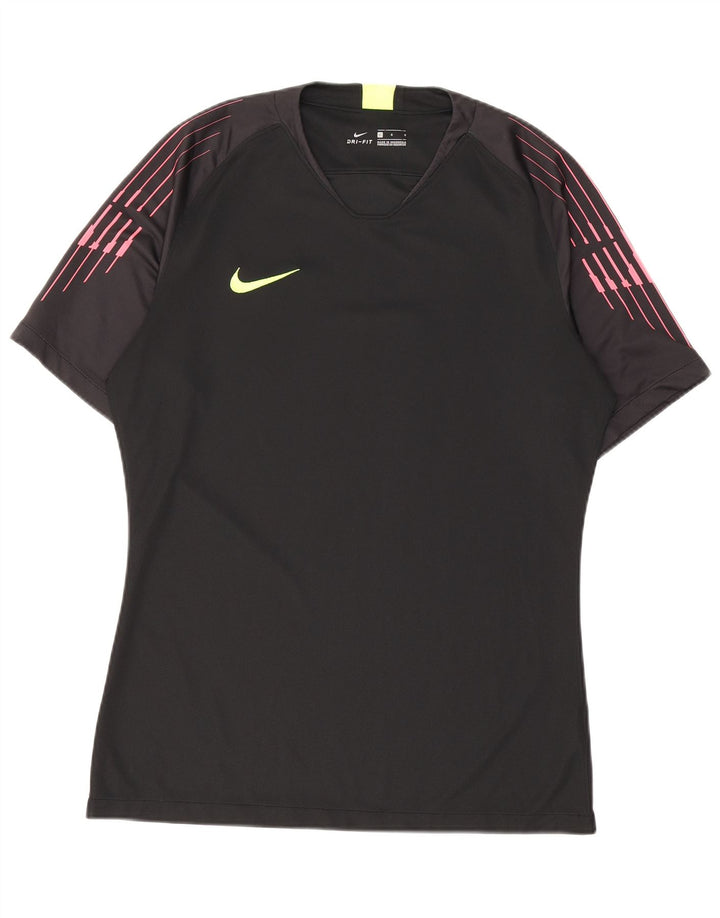 Nike Herren Dri Fit T-Shirt-Oberteil, groß, schwarz gestreift, Polyester