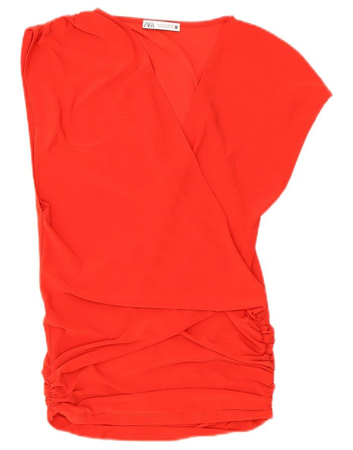 Ärmelloses Blusenoberteil für Damen von Zara, Größe S, Rot, Polyester