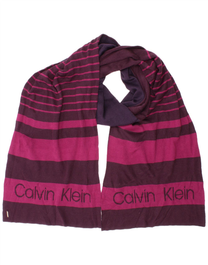 Calvin Klein Damen-Schal mit grafischem Rechteck, Einheitsgröße, lila, gestreift, Acryl