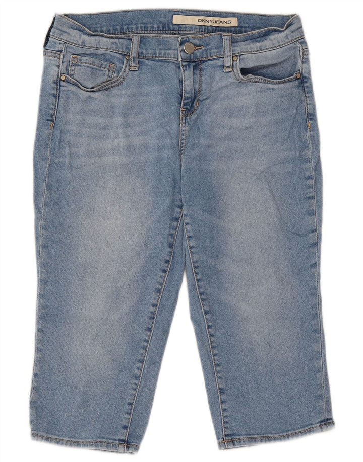 Dkny Damen Bermuda Denim Shorts US 4 Small W27 Blaue Baumwolle