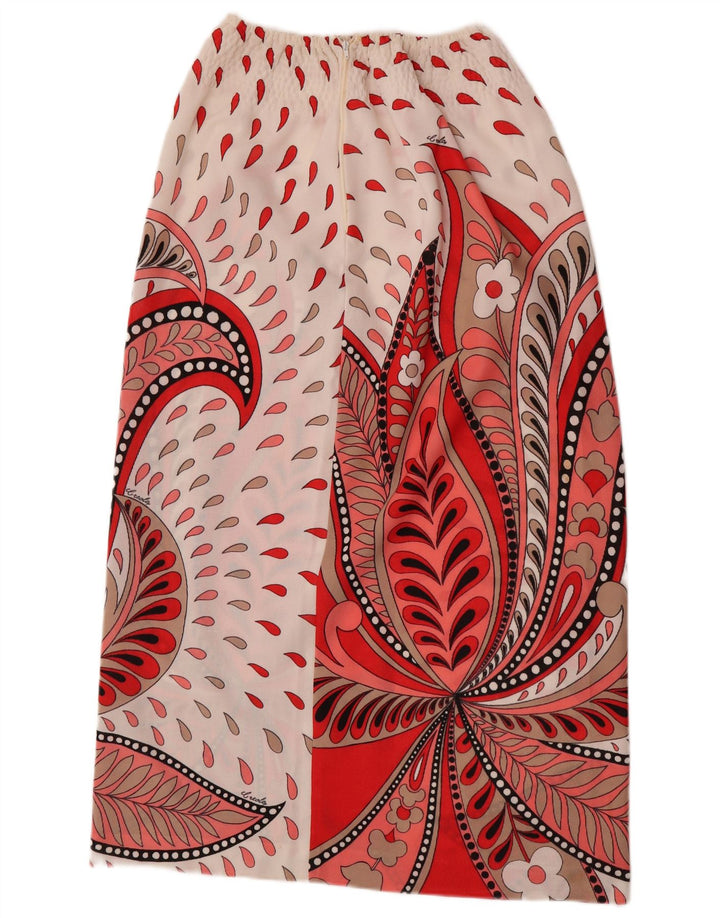 Vintage Damen Maxirock W26 Kleines weißes Paisley