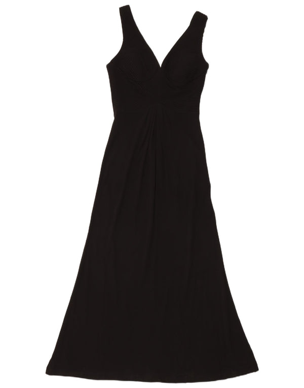 Hobbs Damen Ärmelloses Maxikleid UK 8 Small Schwarze Viskose