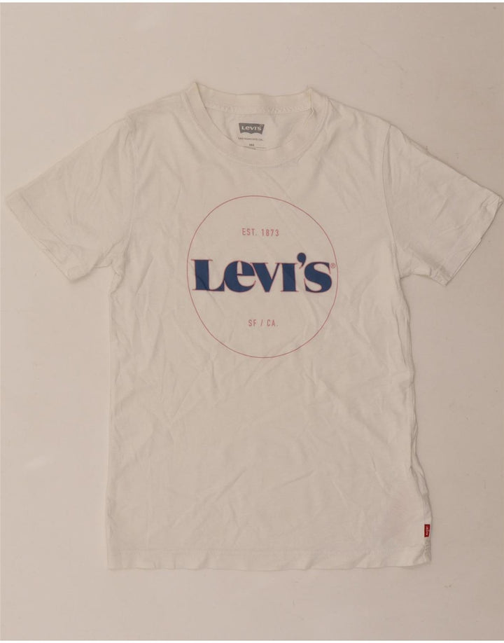 Levi's Jungen-T-Shirt mit Grafik, 13–14 Jahre, weiße Baumwolle