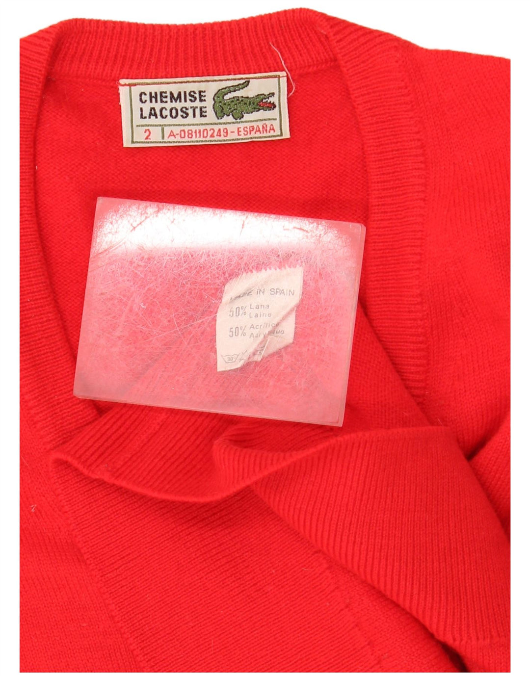 LACOSTE Herren-Pullover mit lockerer Passform und V-Ausschnitt, Größe 2 XS, rote Wolle